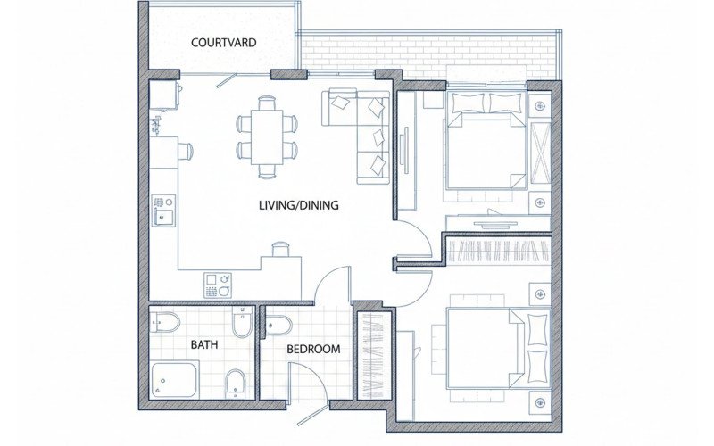 Small House Floor Plan with Smart Space Design
